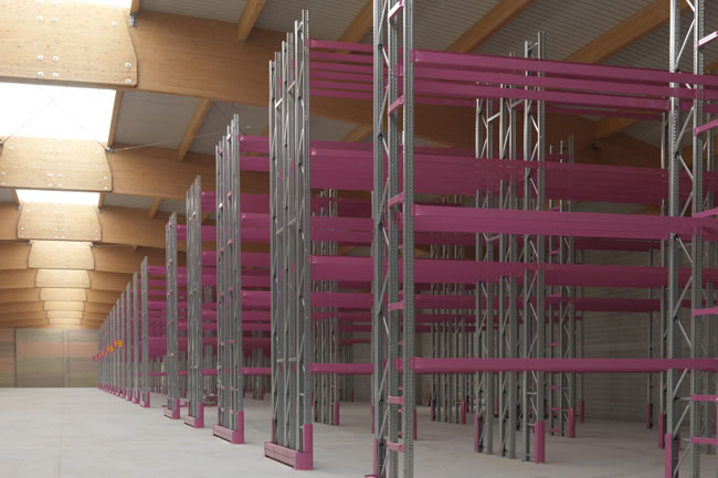 Scaffali metallici portapallet standard per la logistica di magazzino